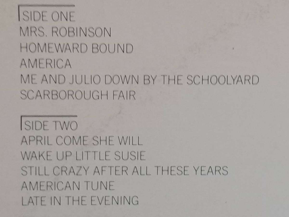 Simon and Garfunkel Historic reunion Central Park, double album, vinyl's very good+.
