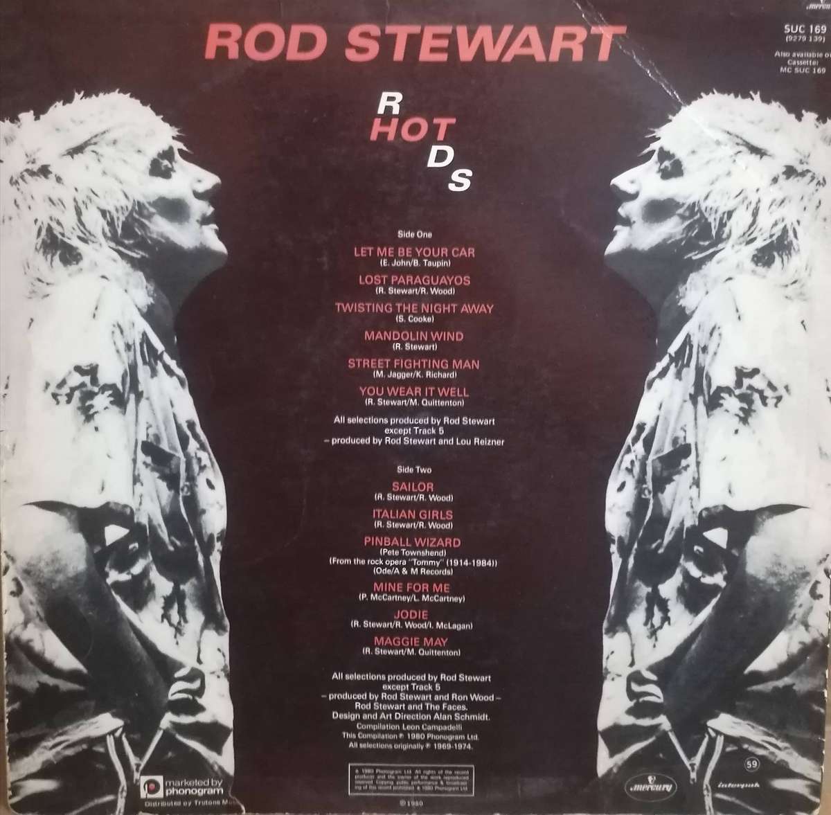 Rod Stewart, Hot Rods, vinyl good+.
