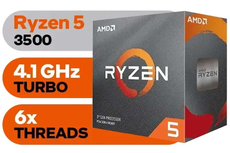 AMD Ryzen 5 3500 4.1Mhz Turbo, Gigabyte A320M-H Motherboard & 16GB DDR4 3200Mhz Ram Combo