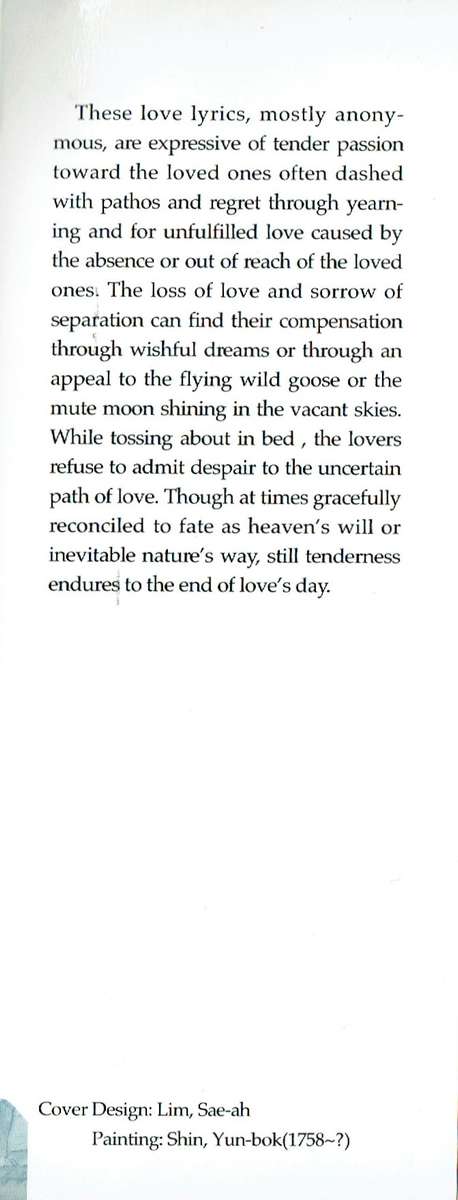 Love Poems from Old Korea in Sijo Form