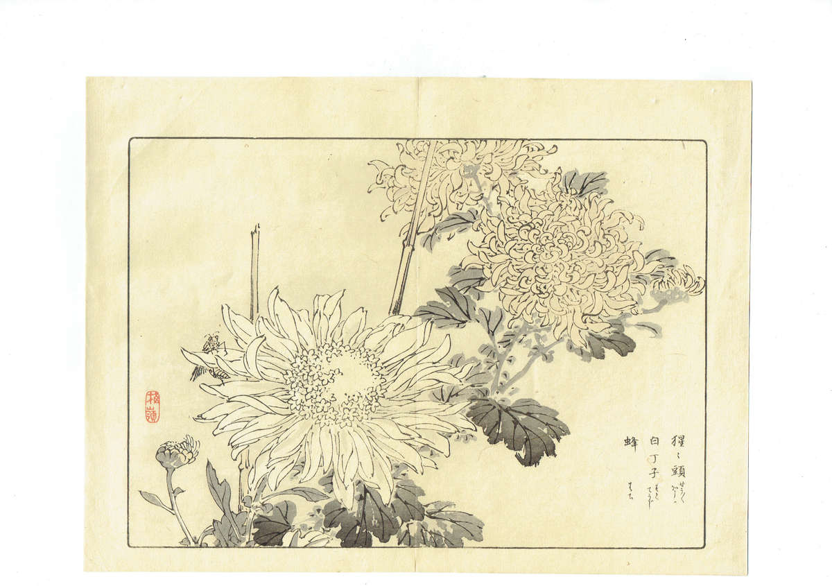 Ten Original Japanese woodblock prints by Kono Bairei, Meiji period. 1890s.