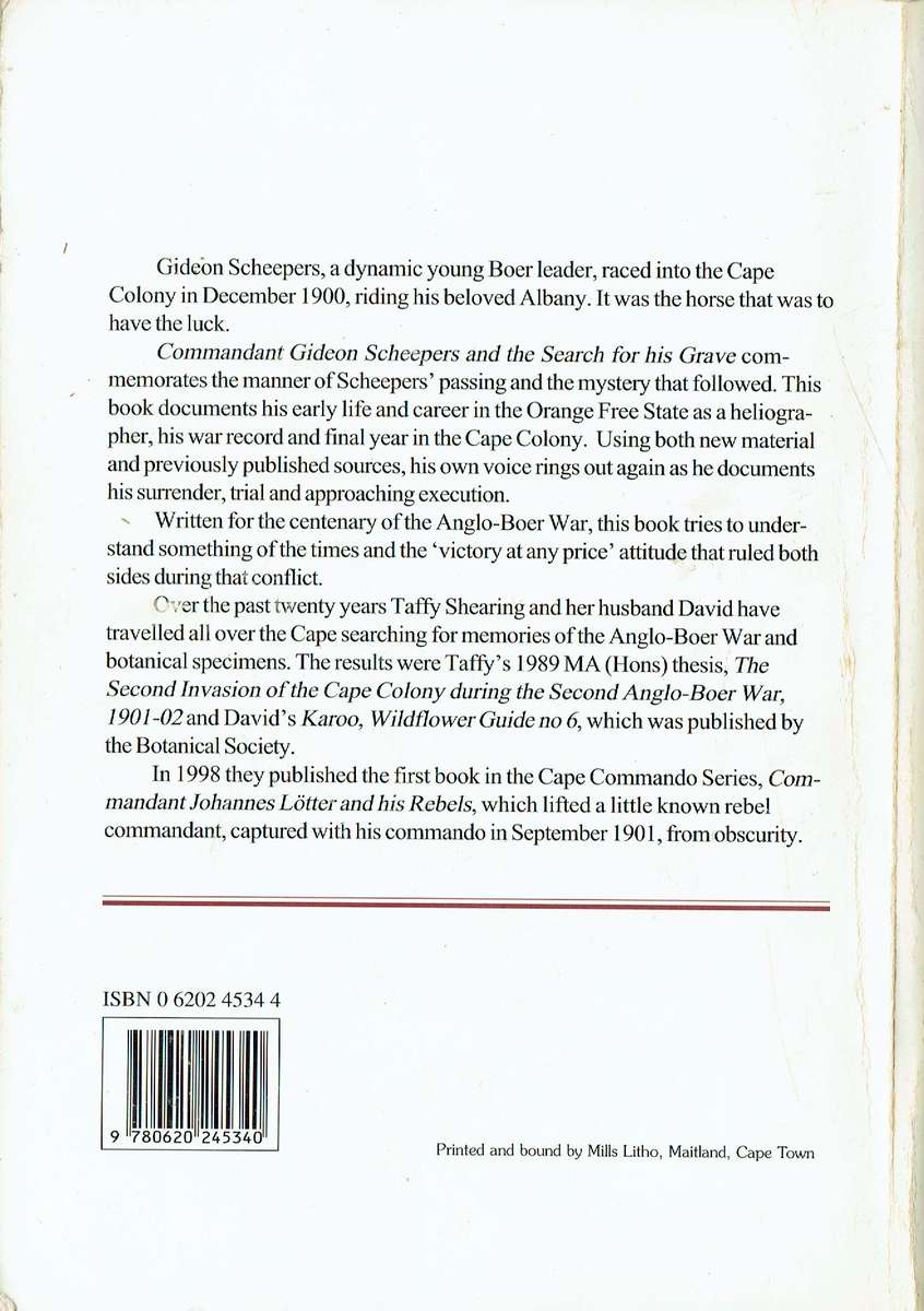 Commandant Gideon Scheepers and the Search for his Grave