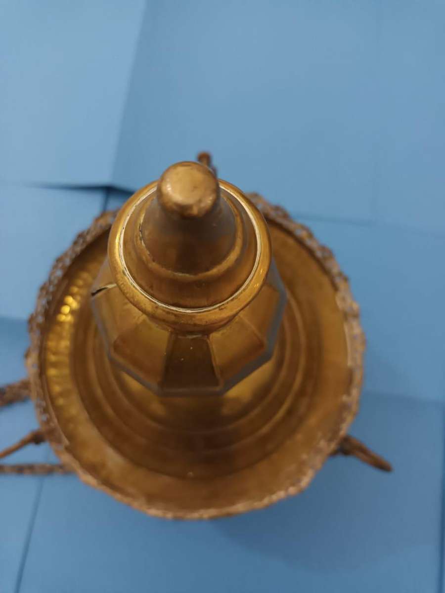 19th century brass ecclesiastical pendant lamp