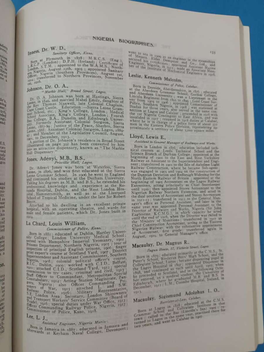 The Red Book of West Africa (Who's Who of Nigeria, the Gold Coast, Sierra Leone and the Gambia 1920)