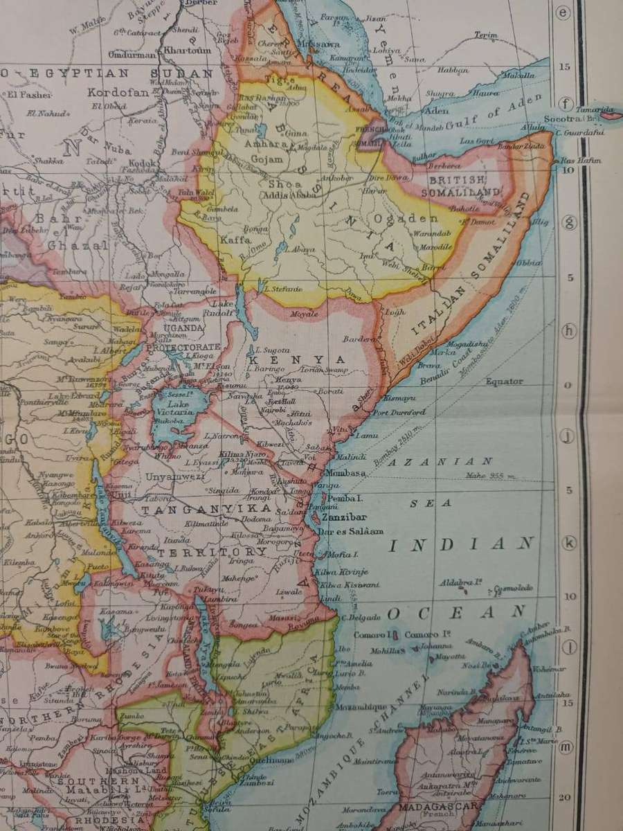 Map of Africa, 1924, showing British influence at its zenith