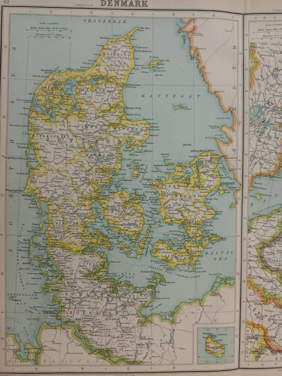 Map: Denmark, Poland and Baltic States, 1924