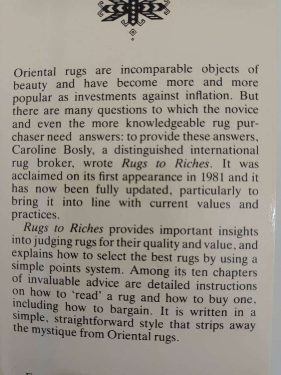 Book: Rugs to Riches: An Insider's Guide to Oriental Rugs