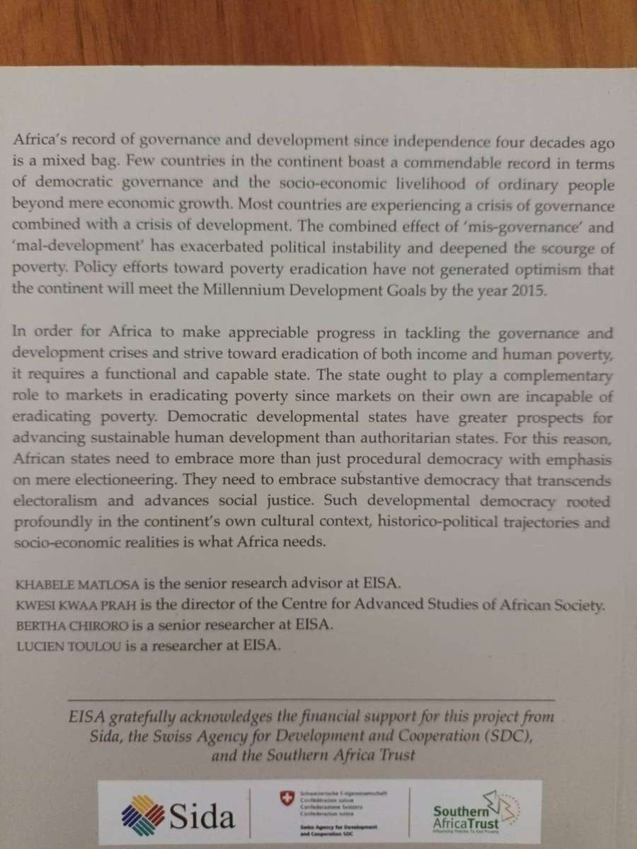 The State, Democracy and Poverty Eradication in Africa: SCARCE TEXT