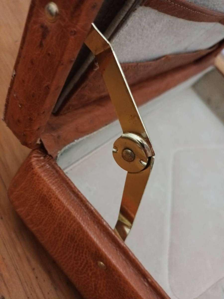 Ostrich leather man's attache case (briefcase): used condition