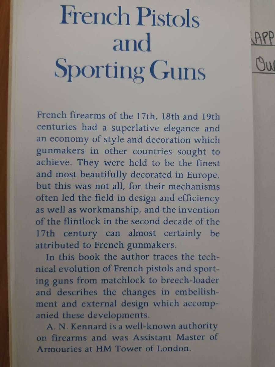 Book: French Pistols and Sporting Guns (A N Kennard)