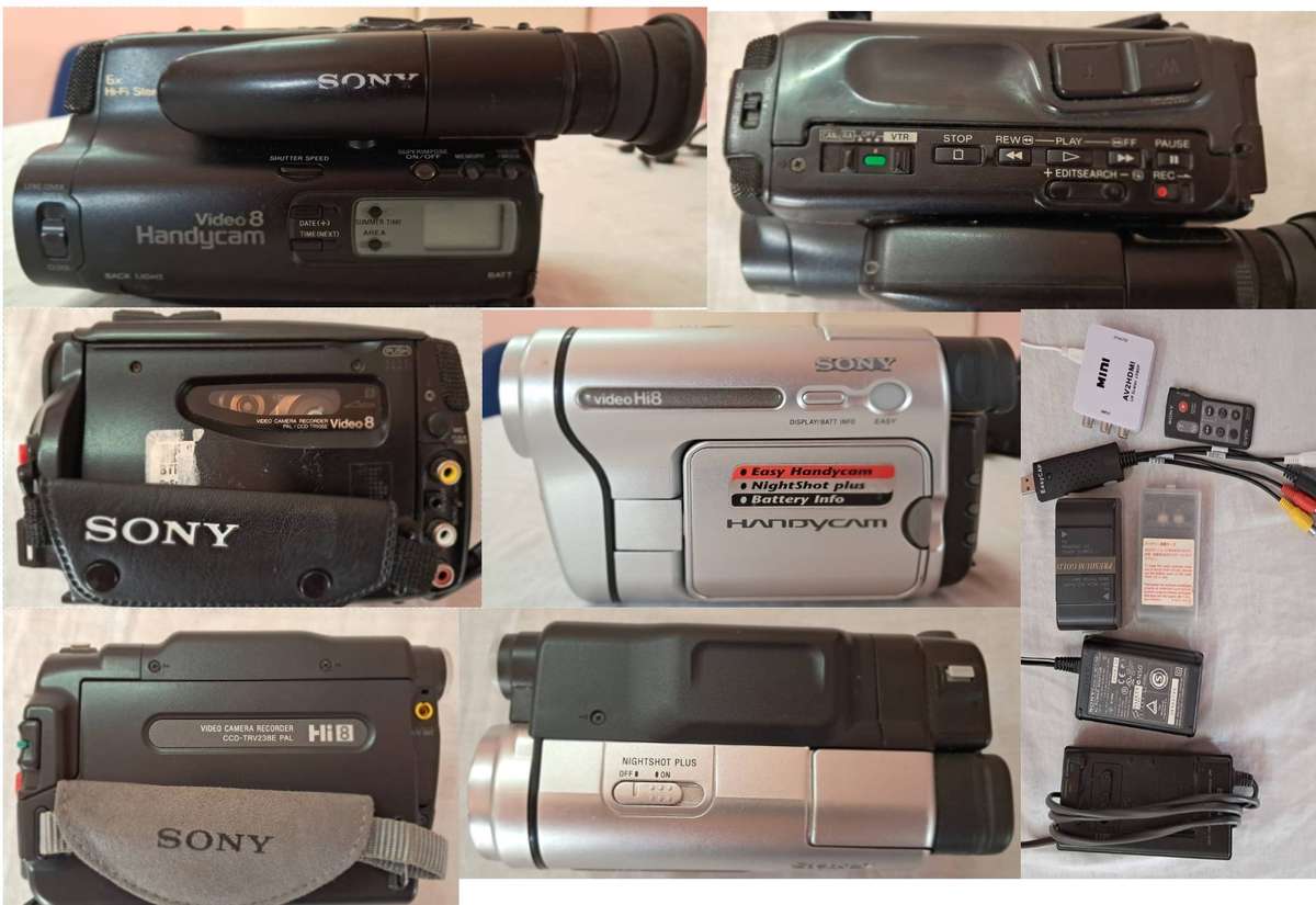 Two Sony Hi-8 video cameras (for converting tapes to dvd ONLY)