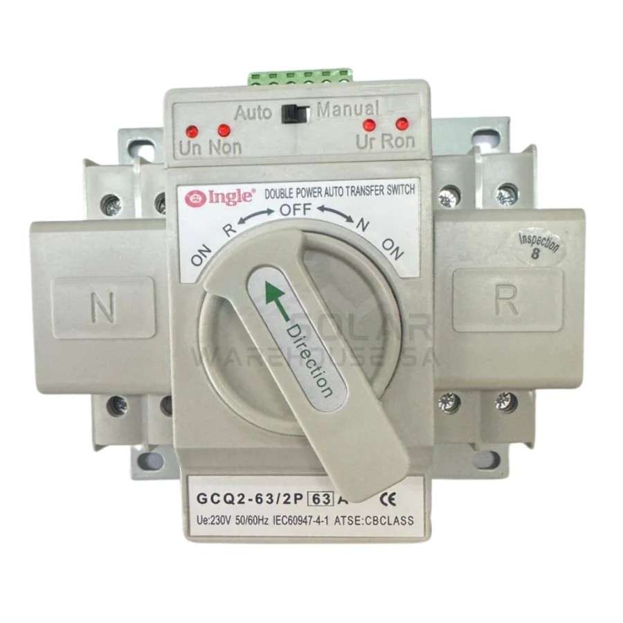 Automatic & Manual Change Over Switch 2-Pole 63A GCQ2-63/2P 63A