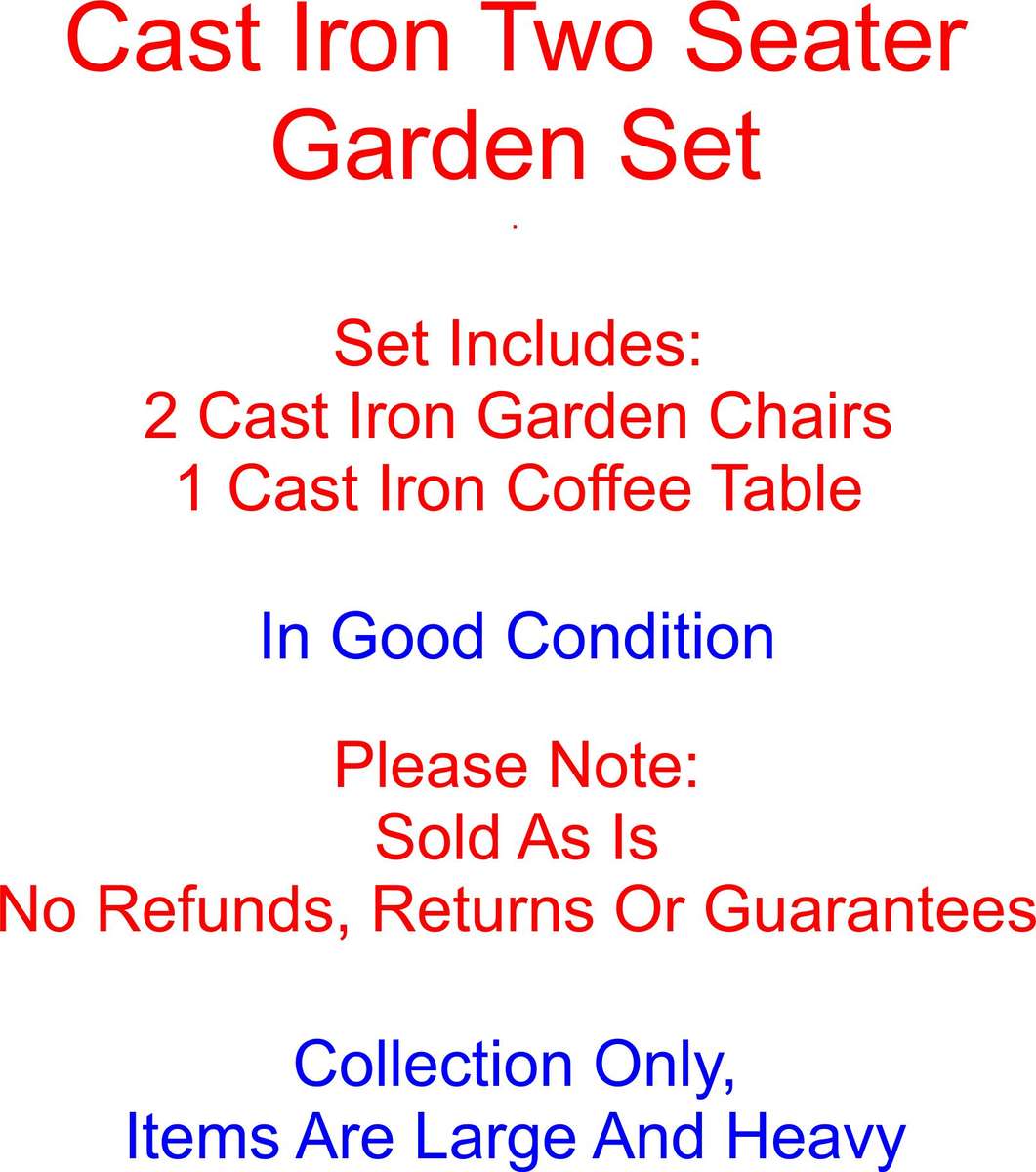 Cast Iron Garden Furniture Set