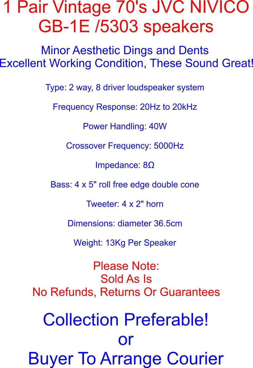 JVC NIVICO VINTAGE 70's SPEAKERS