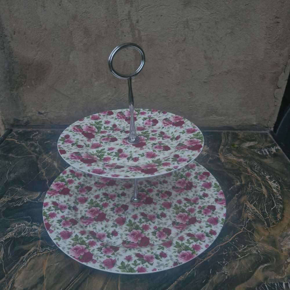Maxwell and Williams Roseberry two tier cake stand
