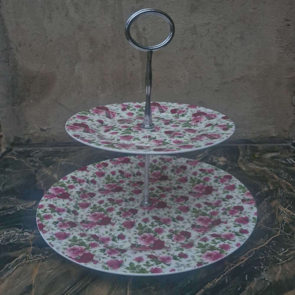 Maxwell and Williams Roseberry two tier cake stand