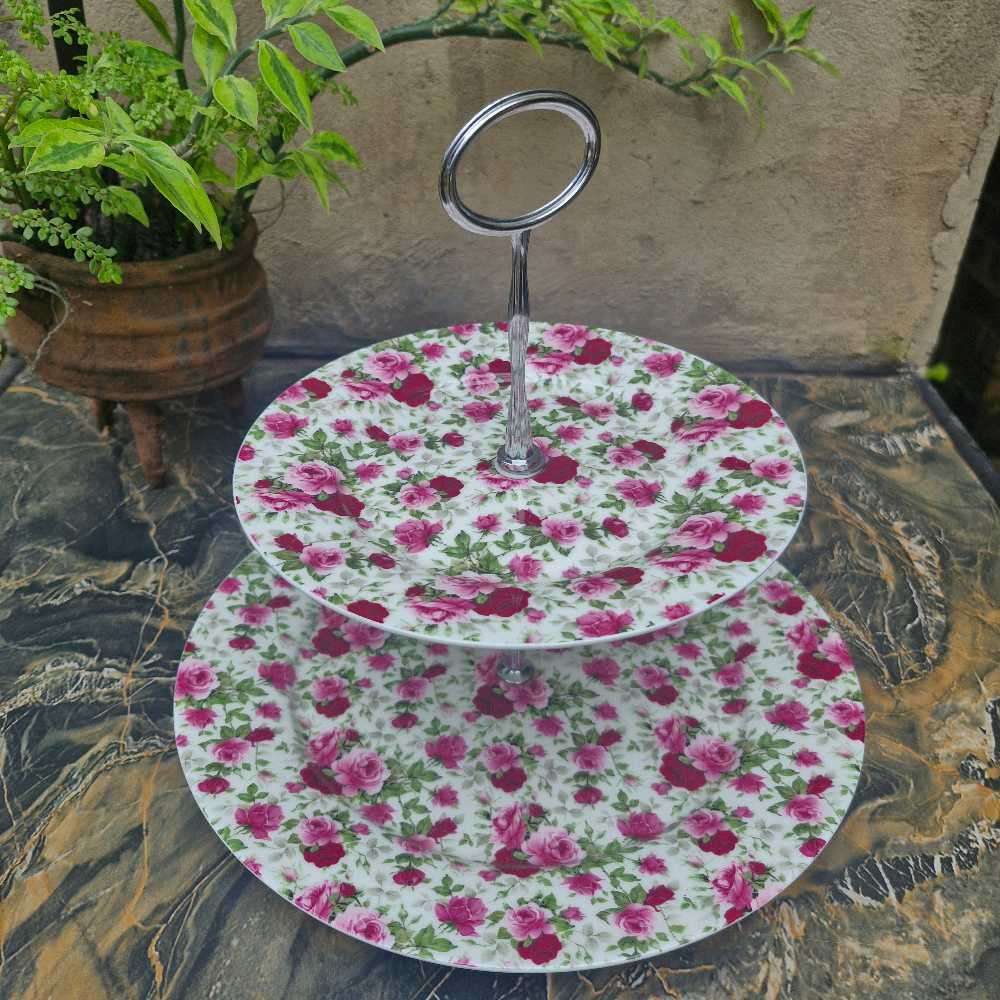 Maxwell and Williams Roseberry two tier cake stand