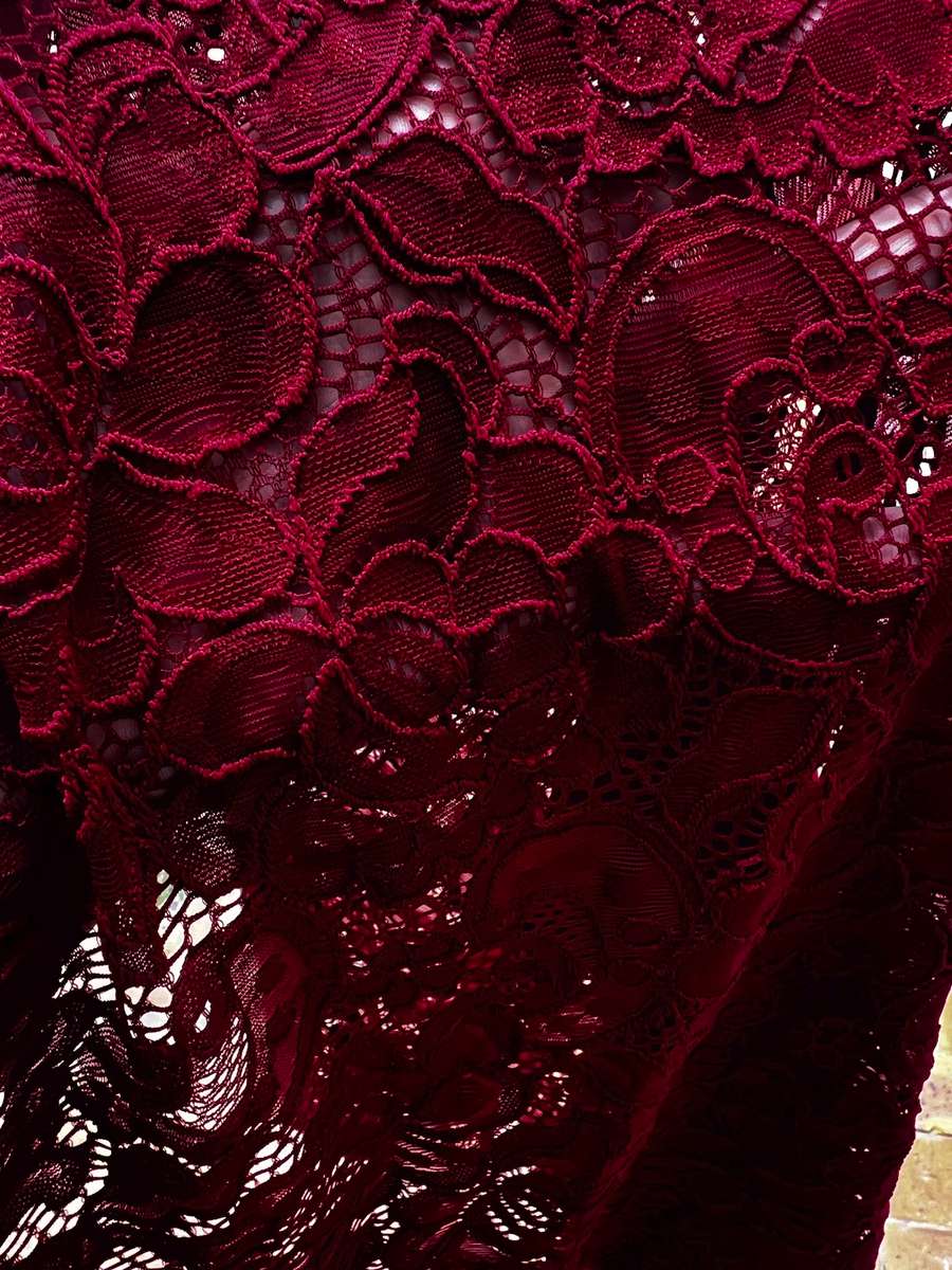 Wine red stretch fabric