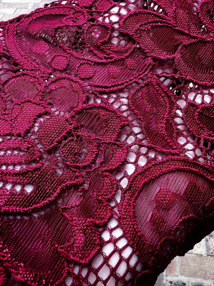Wine red stretch fabric
