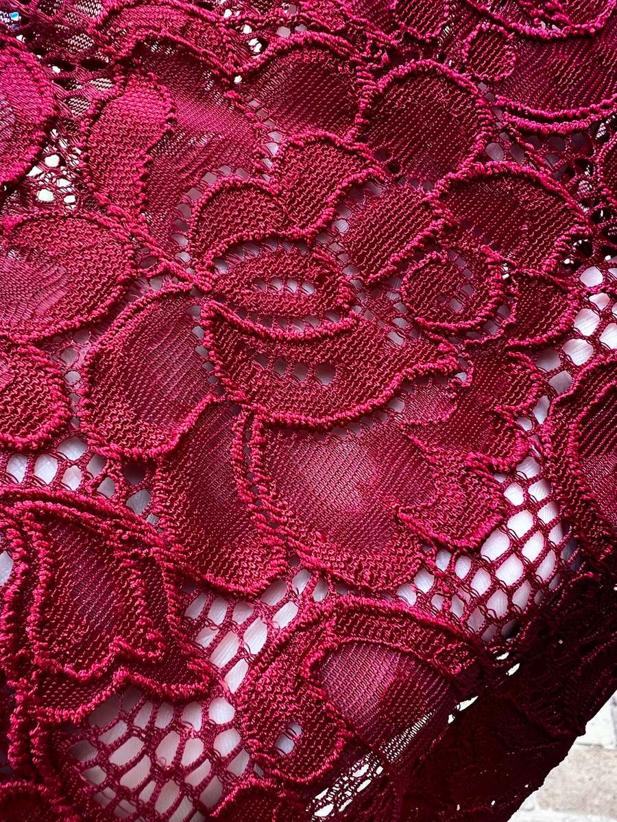 Wine red stretch fabric