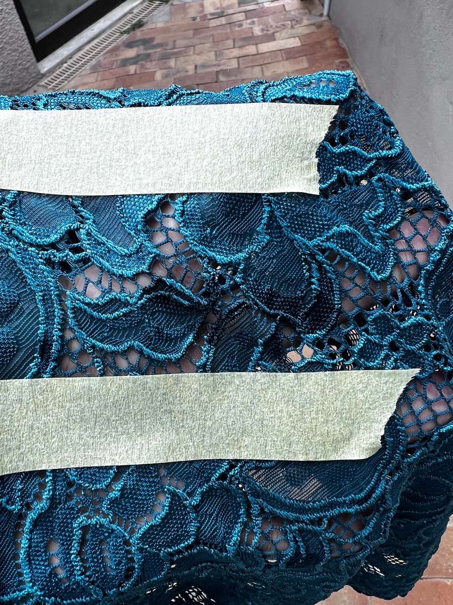 Emerald stretch lace fabric