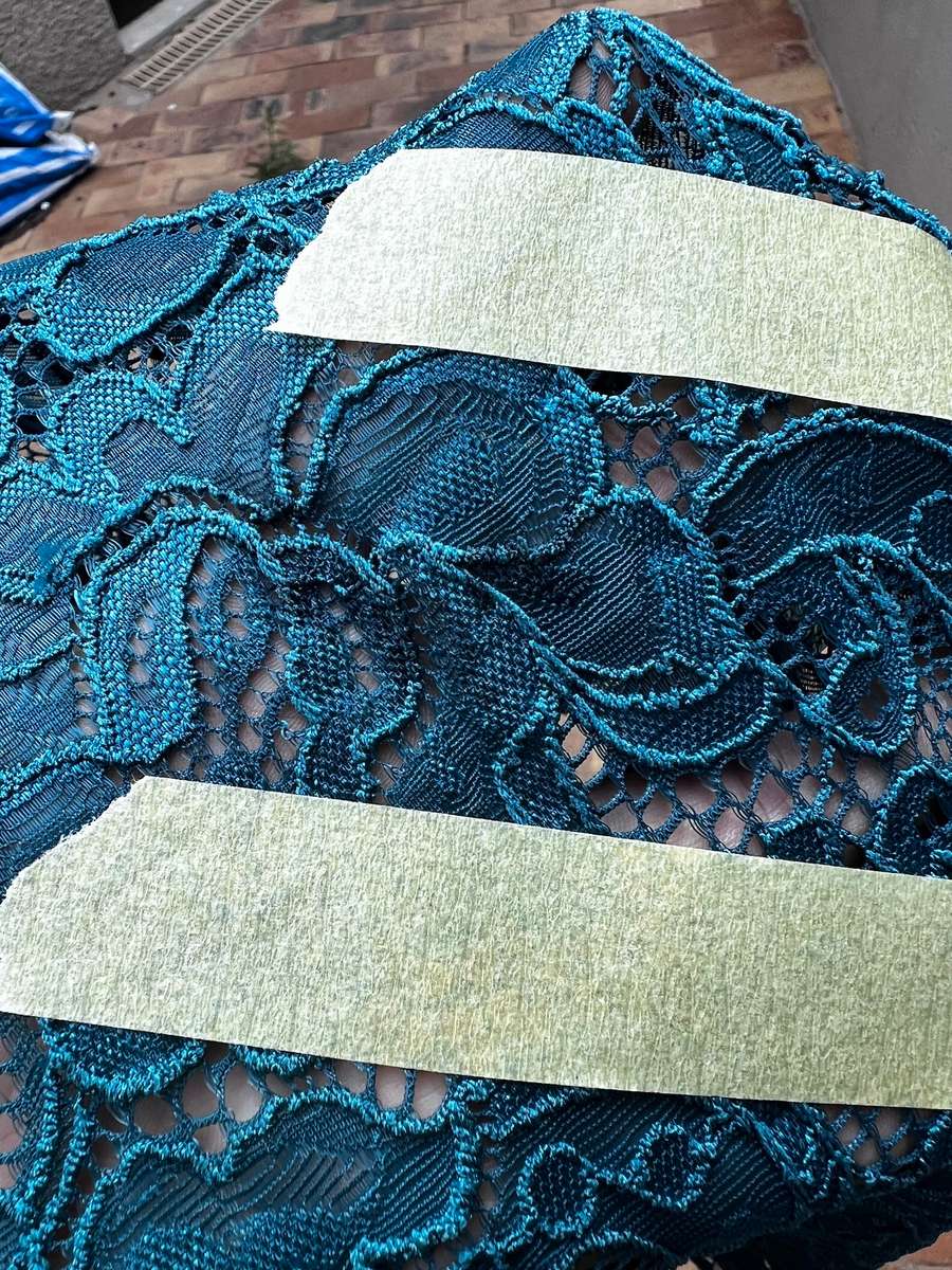 Emerald stretch lace fabric