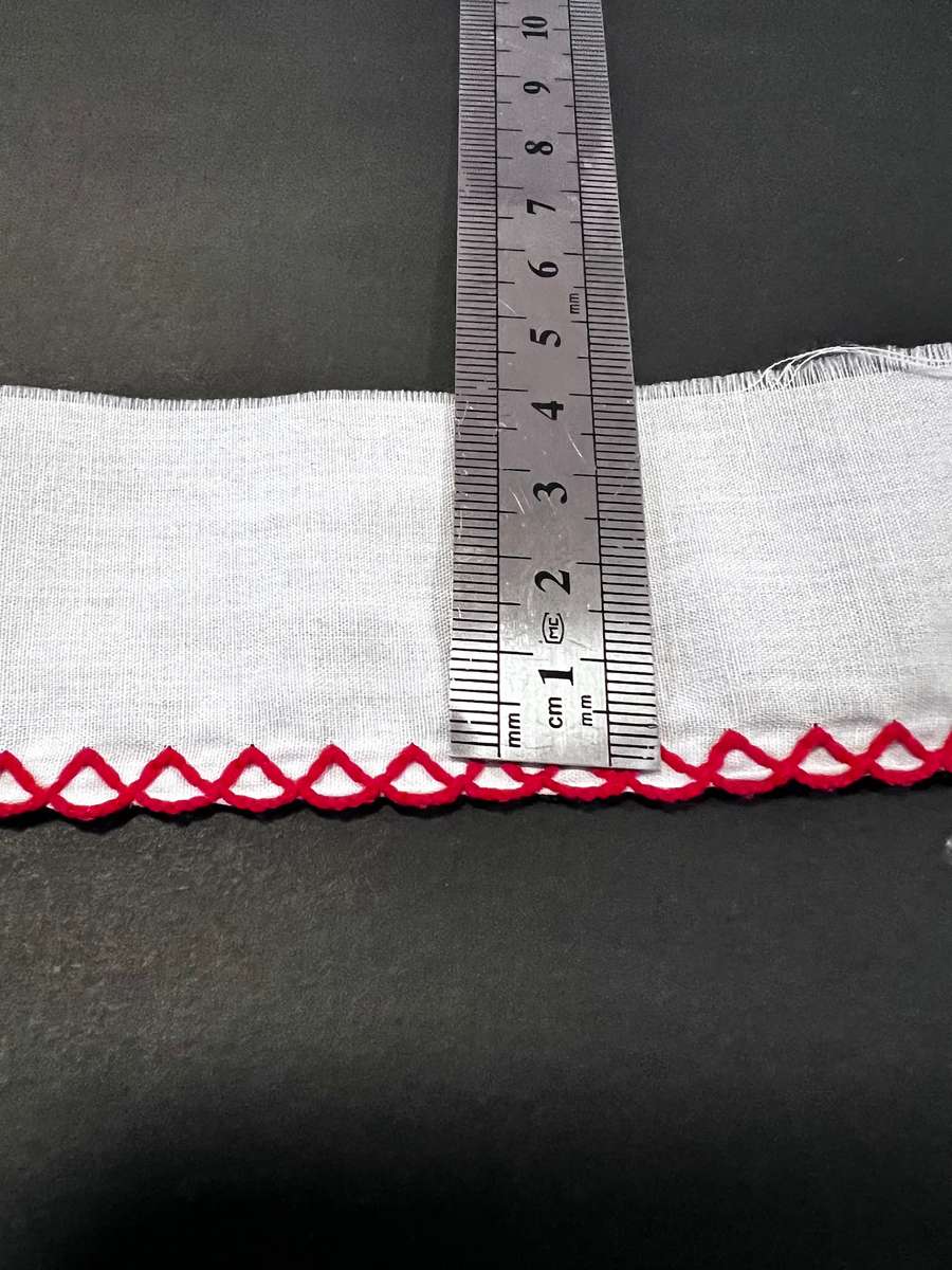 Assorted mixed bundle Anglaise and other lace / trim (mainly white, pink and red)