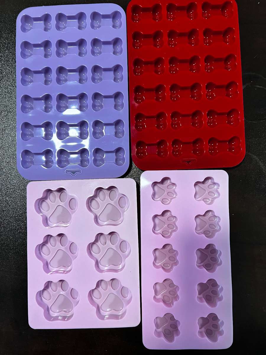 silicone soap moulds  (paws and doggy treats)