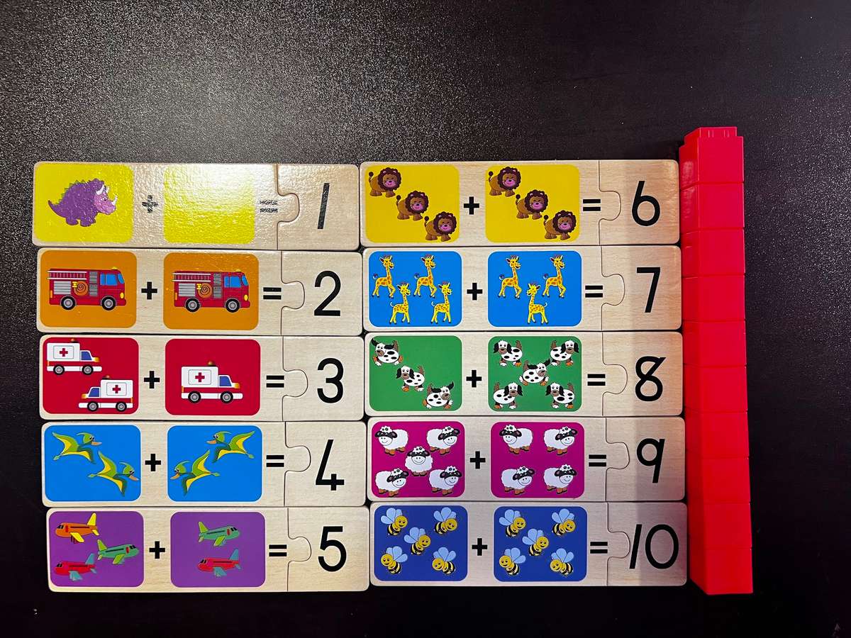 Learning addition (Puzzles and counting cubes) 1 - 10