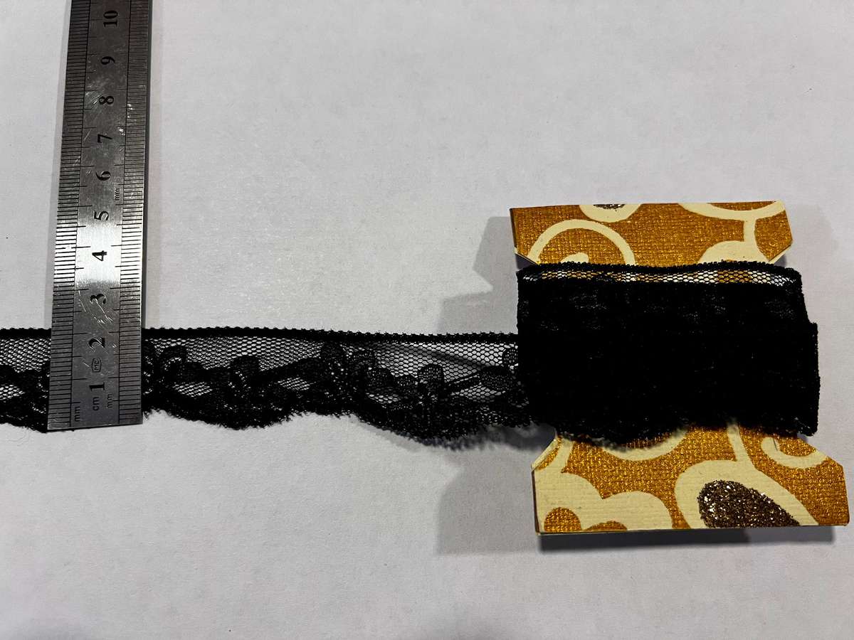 Red and Black 25 mm nylon lace trim