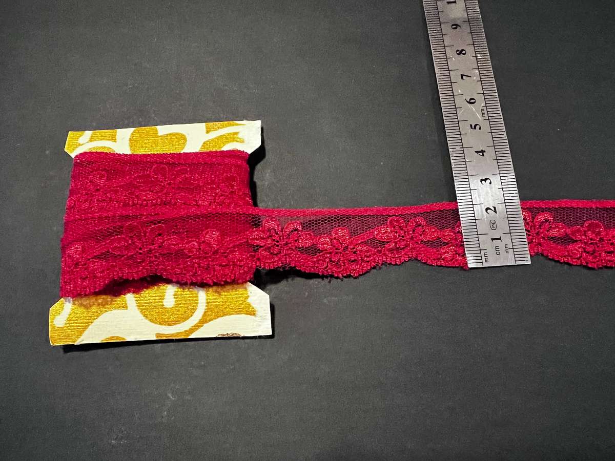 Red and Black 25 mm nylon lace trim