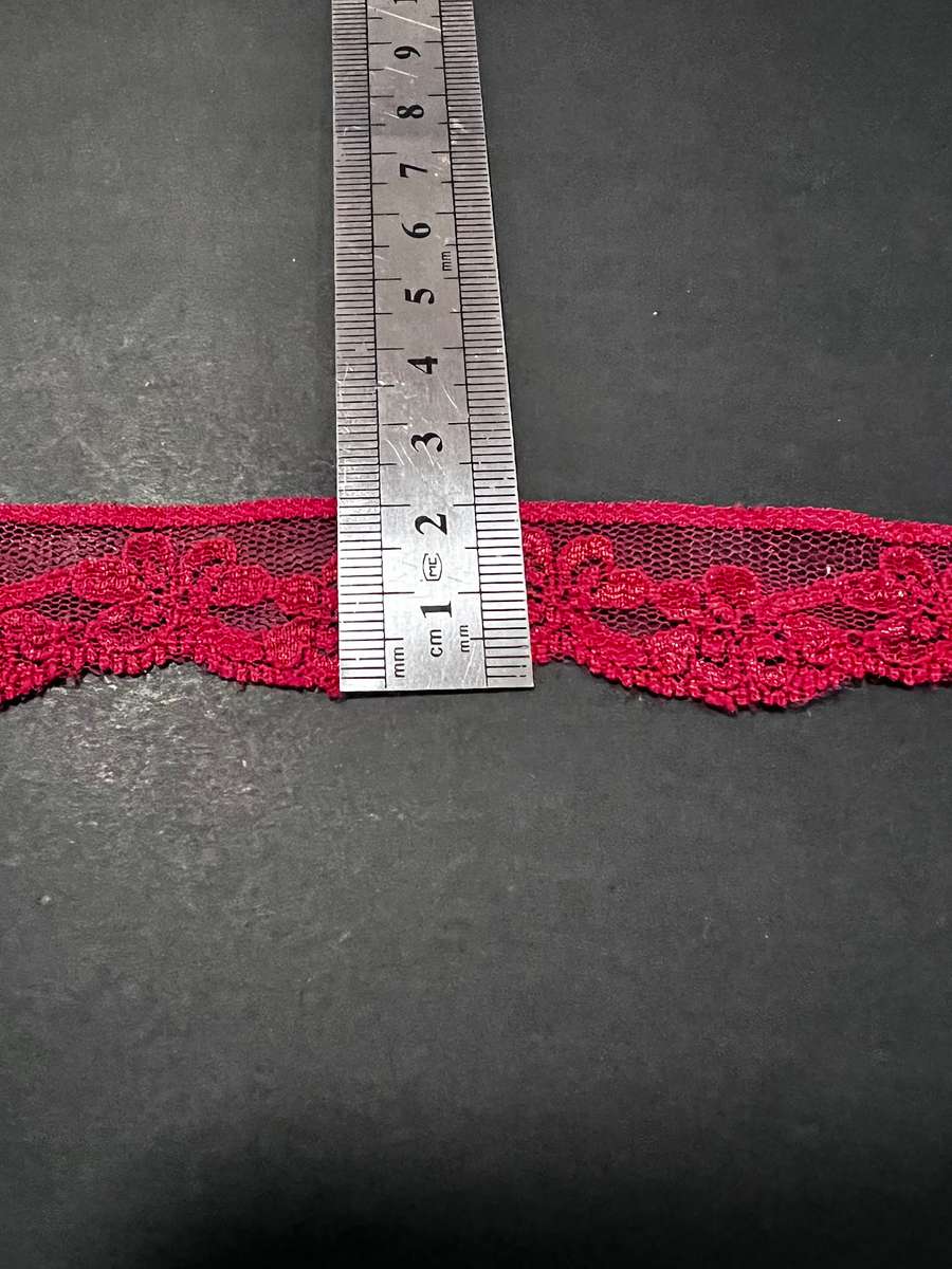 Red and Black 25 mm nylon lace trim