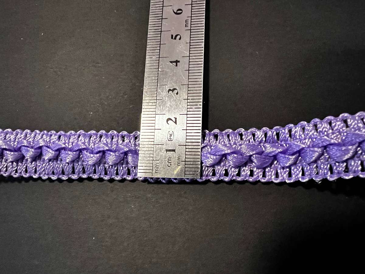 Assorted trims - ribbon (turquoise and silver), trim (purple)