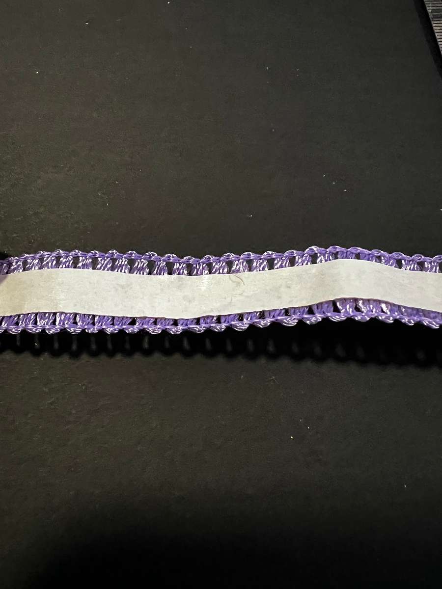 Assorted trims - ribbon (turquoise and silver), trim (purple)