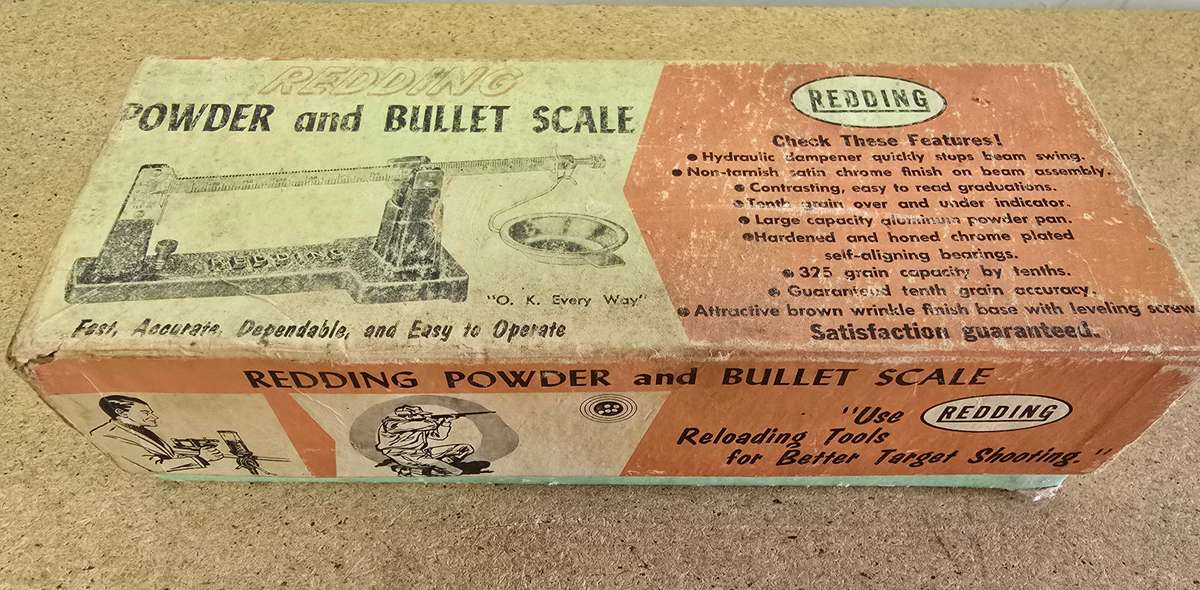 VINTAGE REDDING POWDER AND BULLET SCALE IN ORIGINAL BOX