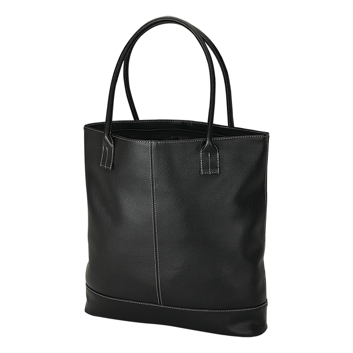 Black faux leather tote/laptop bag