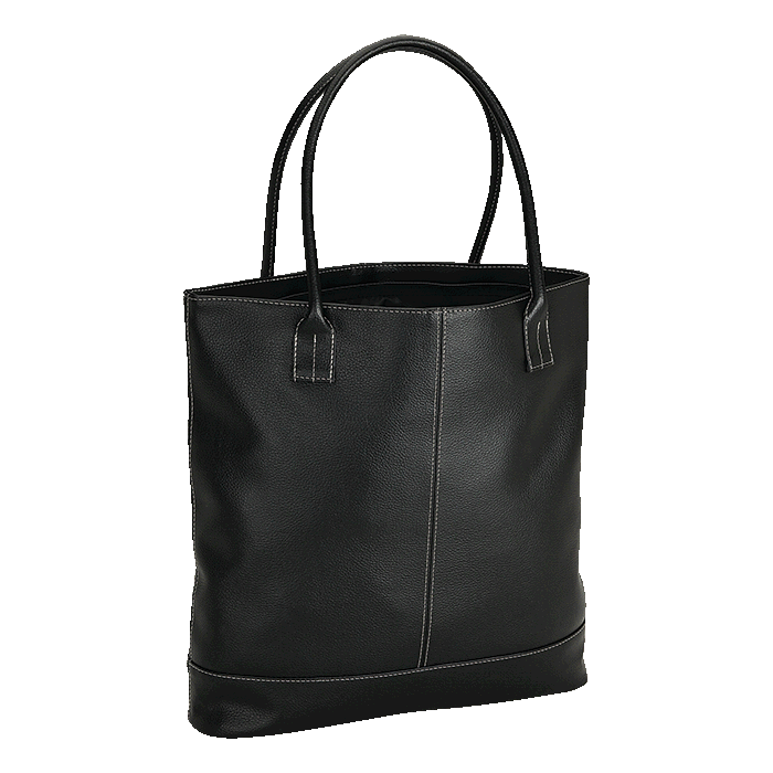 Black faux leather tote/laptop bag