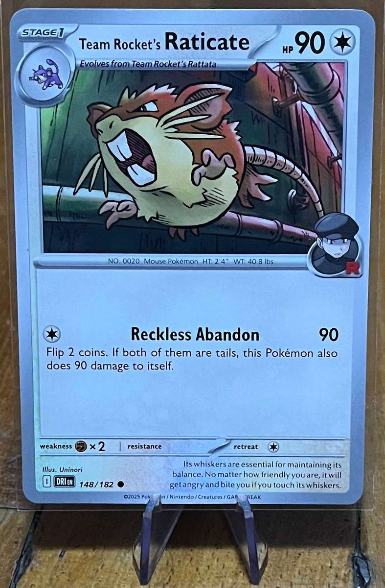 Pokémon Team Rocket's Raticate 148/182  Destined Rivals  Normal