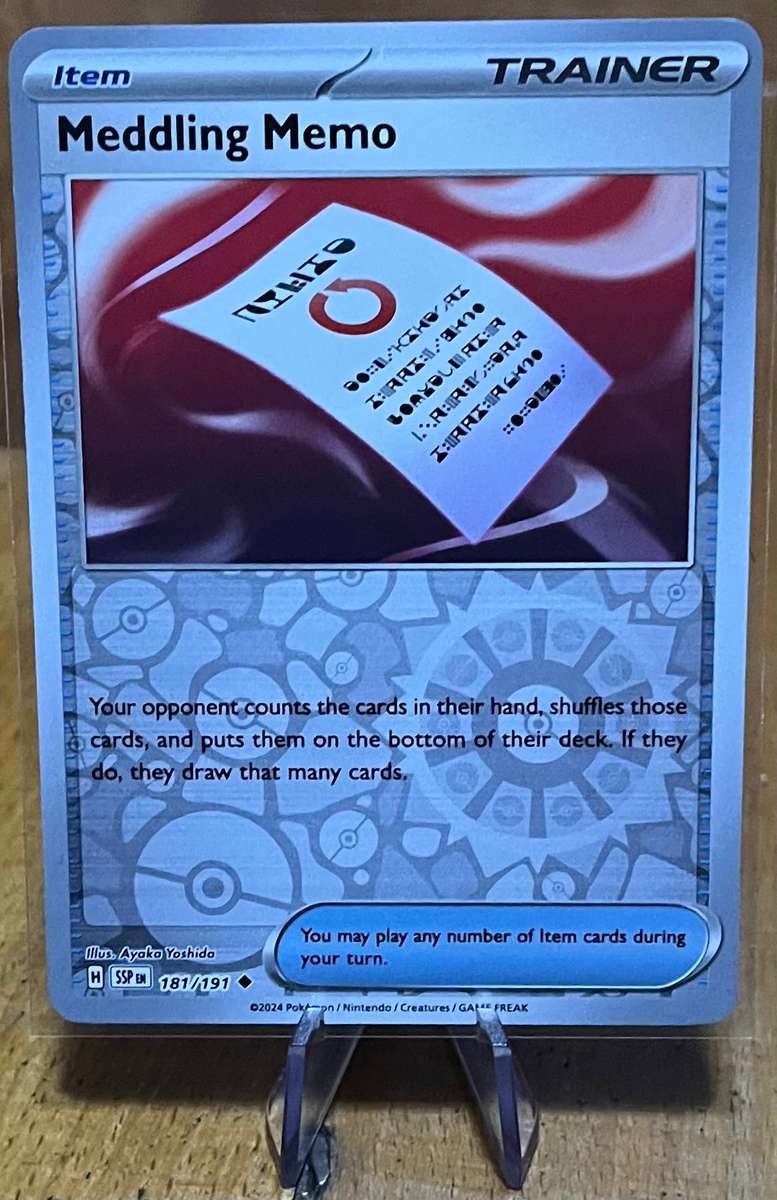Pokémon Meddling Memo 181/191  Surging Sparks - Reverse Holo