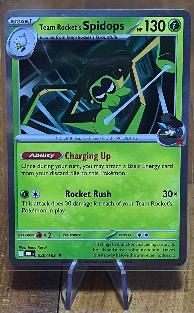Pokémon Team Rocket's Spidops 20/182  Destined Rivals  Holo