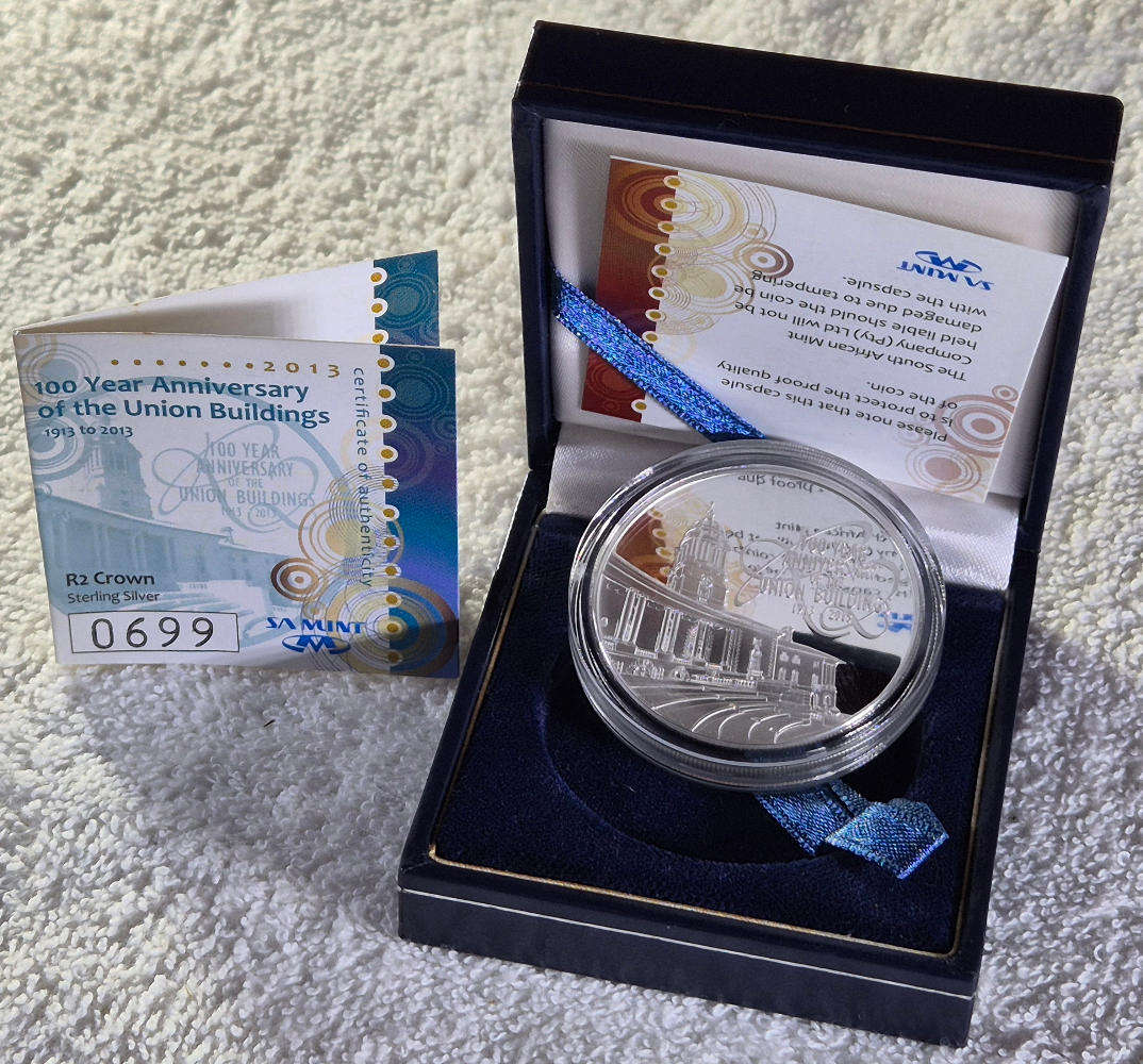 2013 100 Years Anniversary of the Union Buildings 1oz Silver R2 coin