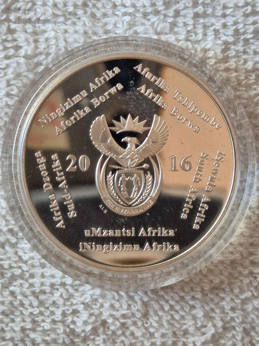 2016 South African 1oz Proof R2 coin - Dolos & 2½cents Tickey combo
