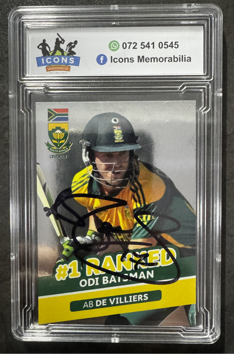 Cricket Card Signed AB de Villiers