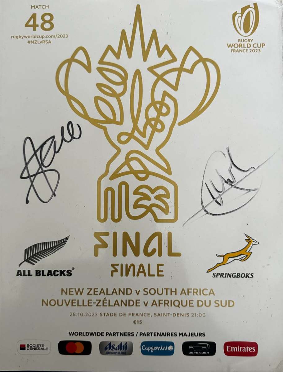 RWC 2023 FINAL Program Signed Cheslin Kolbe Canan Moodie