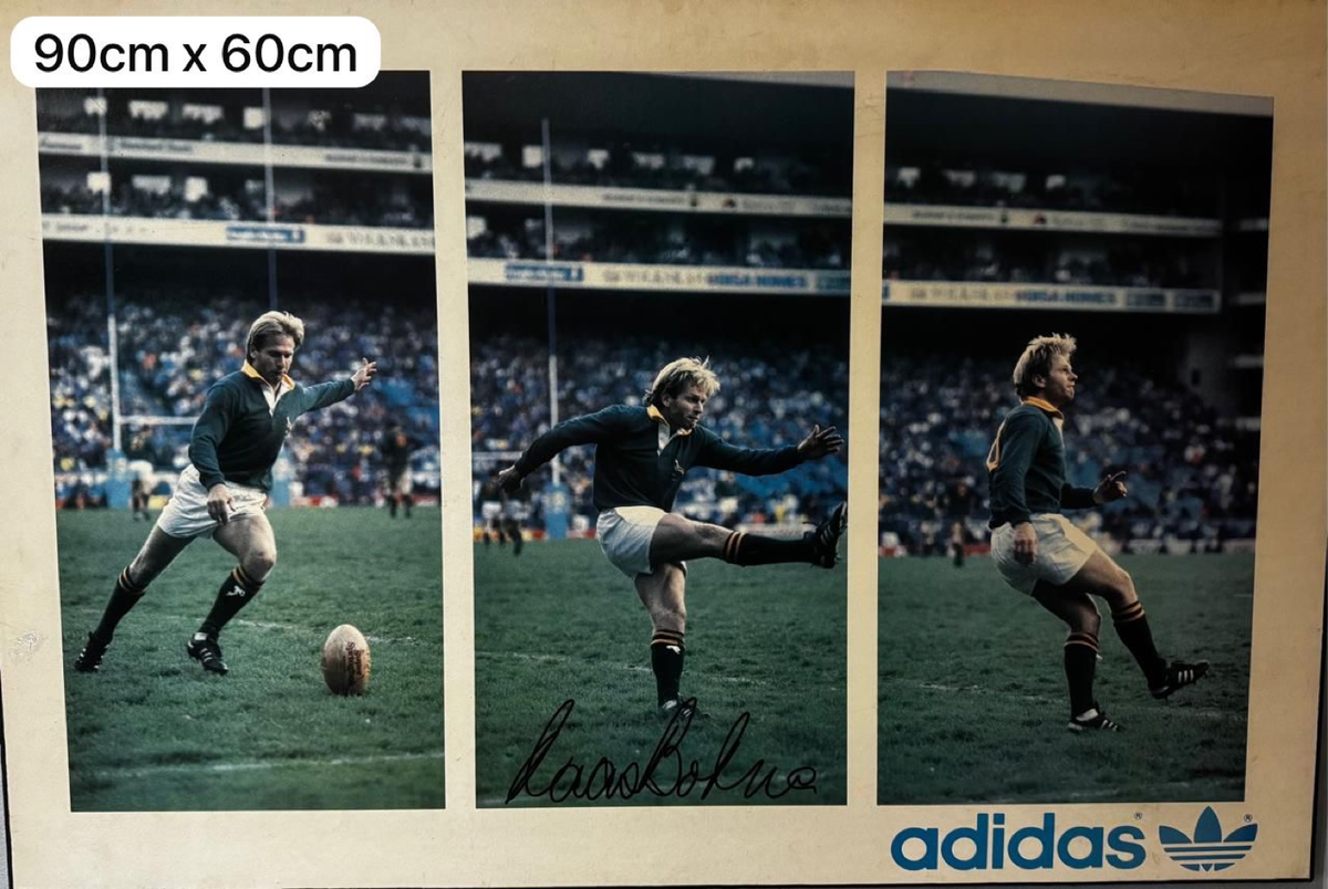 Naas Botha Signed Blocked Frame