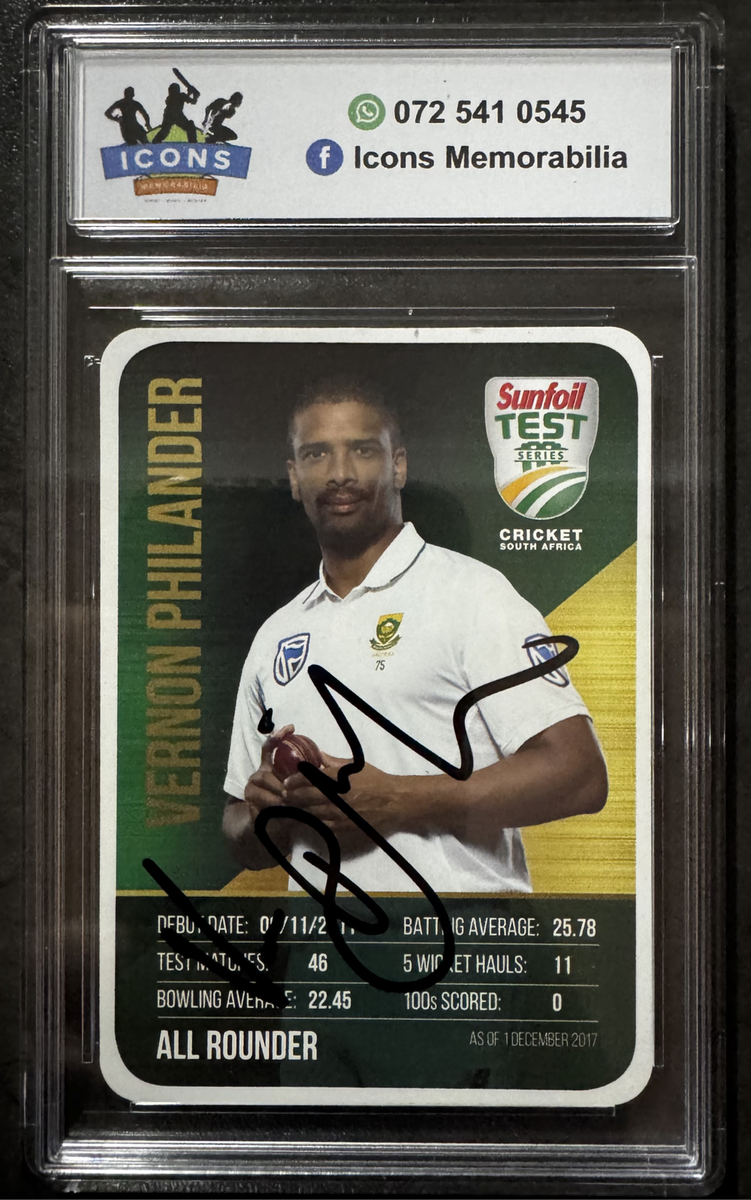 Cricket Card Signed Vernon Philander