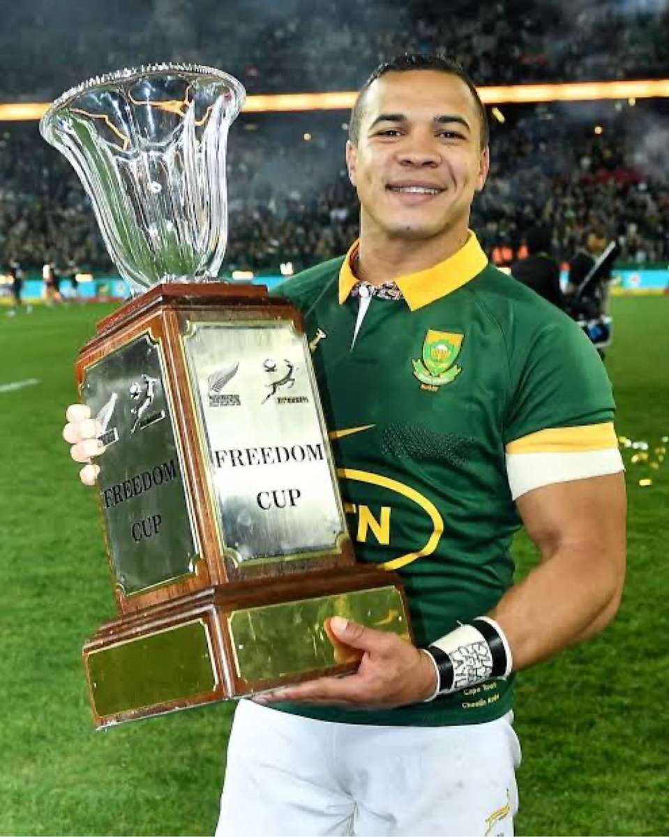 Springbok Cap Signed Cheslin Kolbe Box Framed