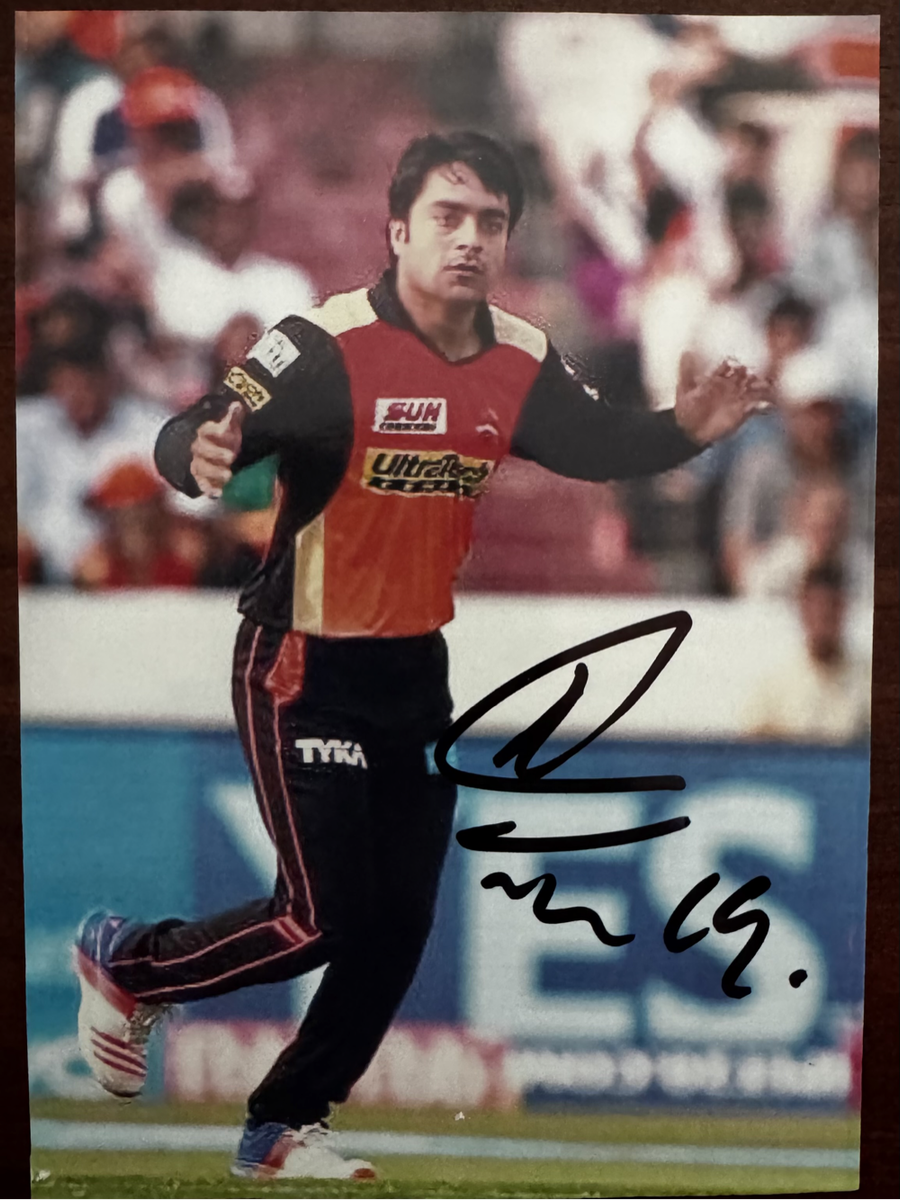 Cricket Photograph Signed by Rashid Khan
