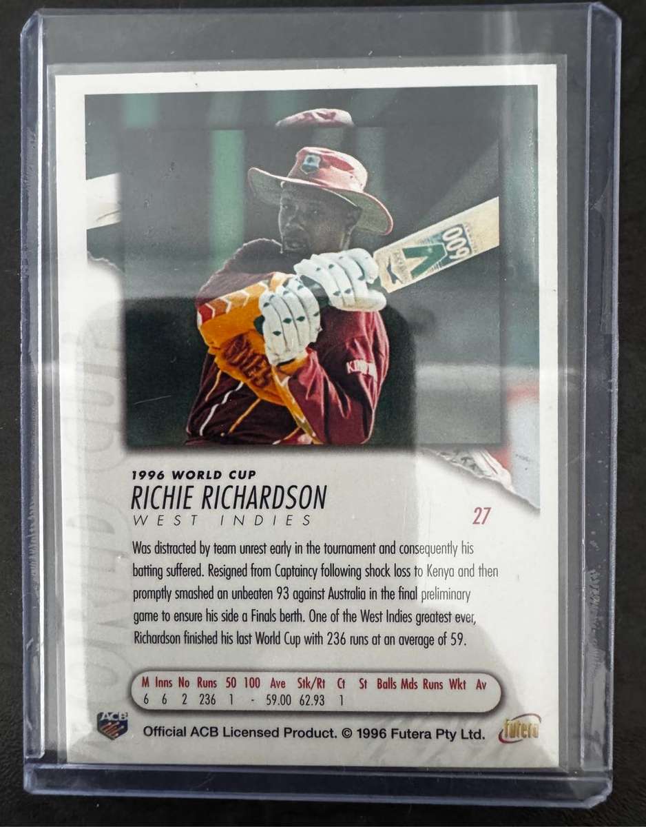 Cricket Card Signed by WI Cricket Legend Sir Richie Richardson