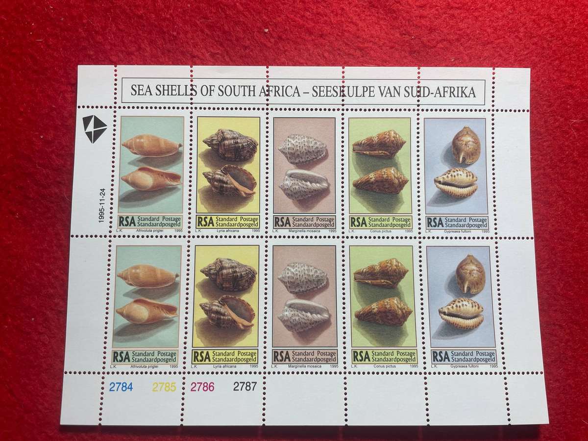1995 Sea Shells Full Sheet of 10 UMM Stamps